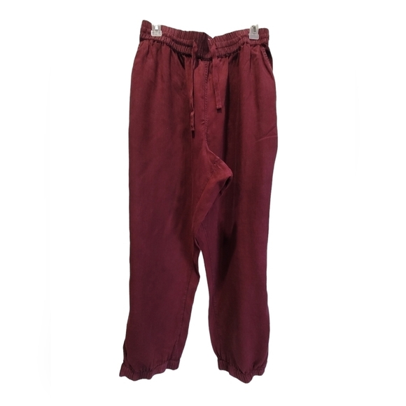 WONDERLY XXL Burgundy Linen & Lyocell Jogger with Front & Back Pockets - Picture 1 of 7